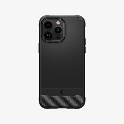 ACS04956 - iPhone 14 Pro Case Rugged Armor (MagFit) in matte black showing the back