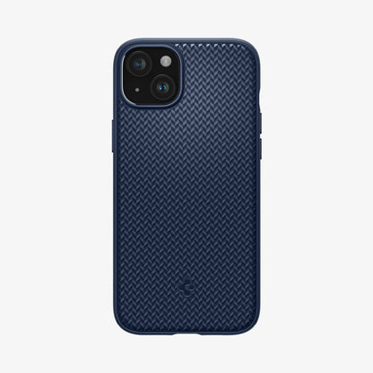 ACS06816 - iPhone 15 Case Mag Armor (MagFit) in navy blue showing the back