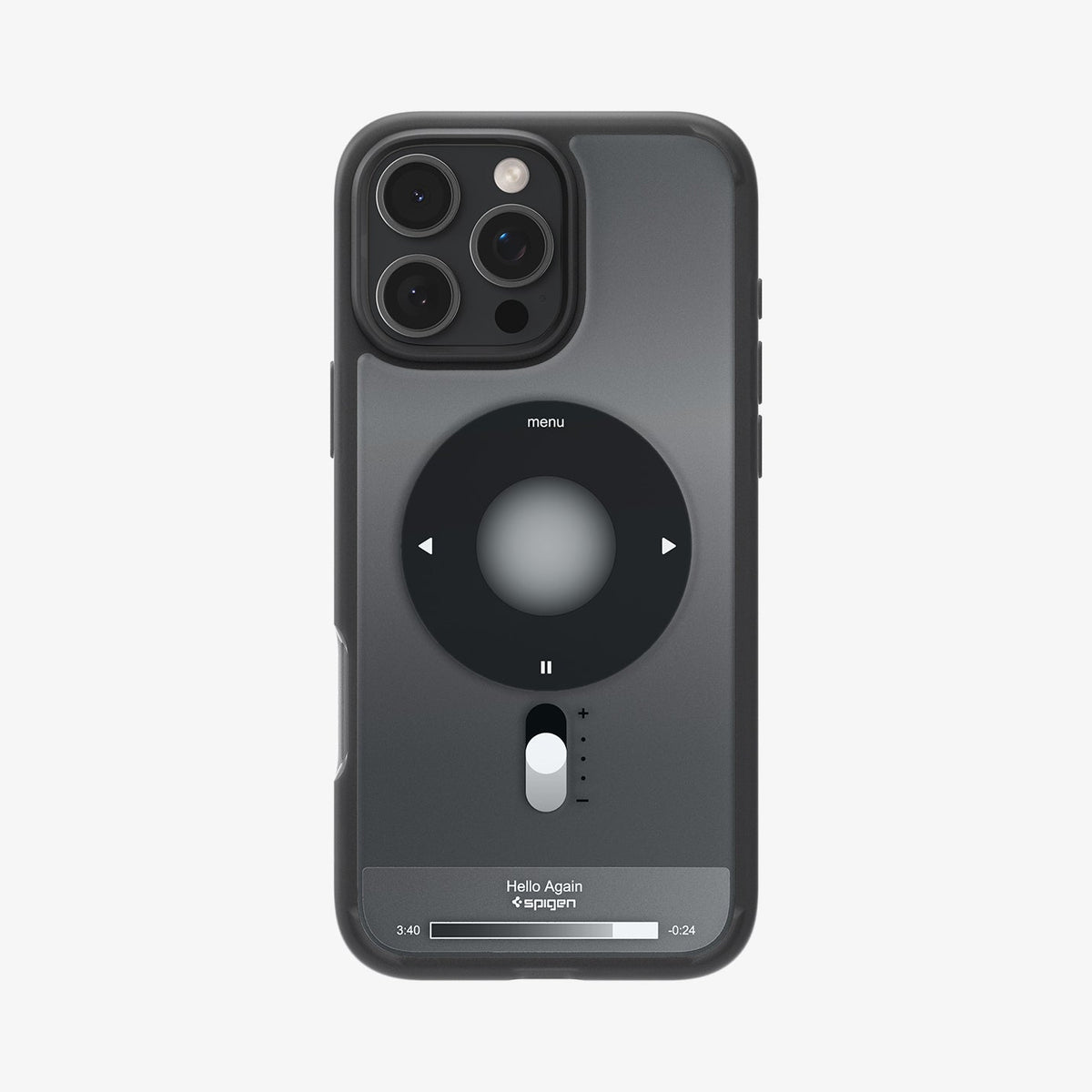 ACS08383 - iPhone 16 Pro Max Case Ultra Hybrid Classic (MagFit) in Classic Black showing the back