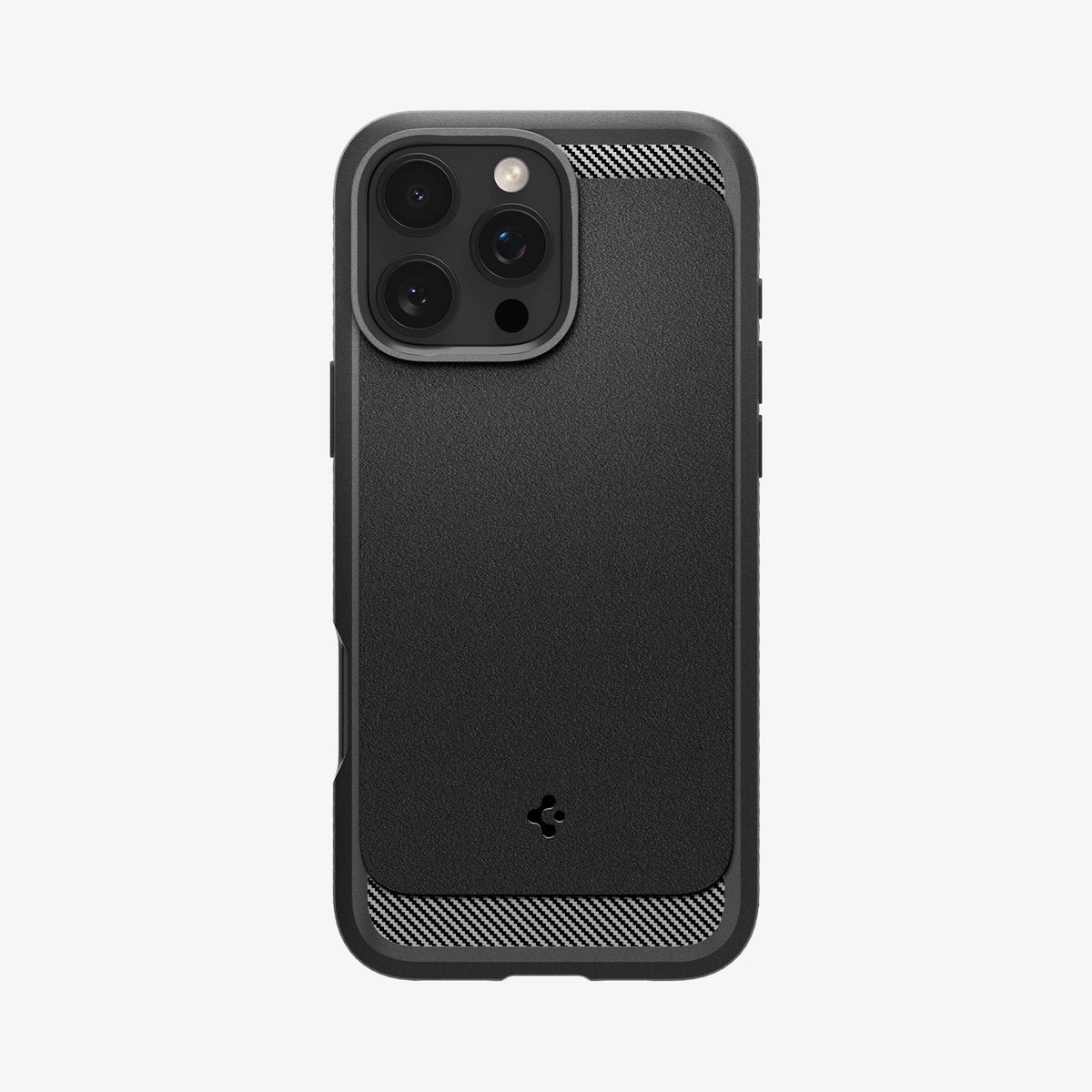 ACS07986 - iPhone 16 Pro Max Case Rugged Armor (MagFit) in Matte Black showing the back