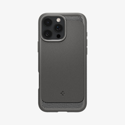 ACS07987 - iPhone 16 Pro Max Case Rugged Armor (MagFit) in Gray showing the back