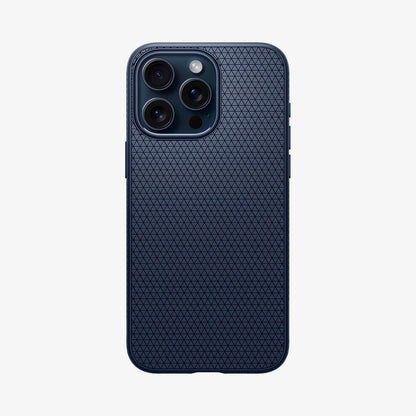 ACS06563 - iPhone 15 Pro Max Case Liquid Air in navy blue showing the back