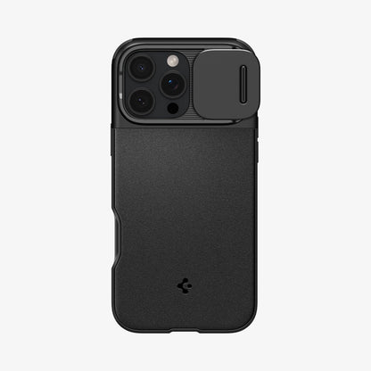 ACS08149 - iPhone 16 Pro Case Optik Armor (MagFit) in Black showing the back