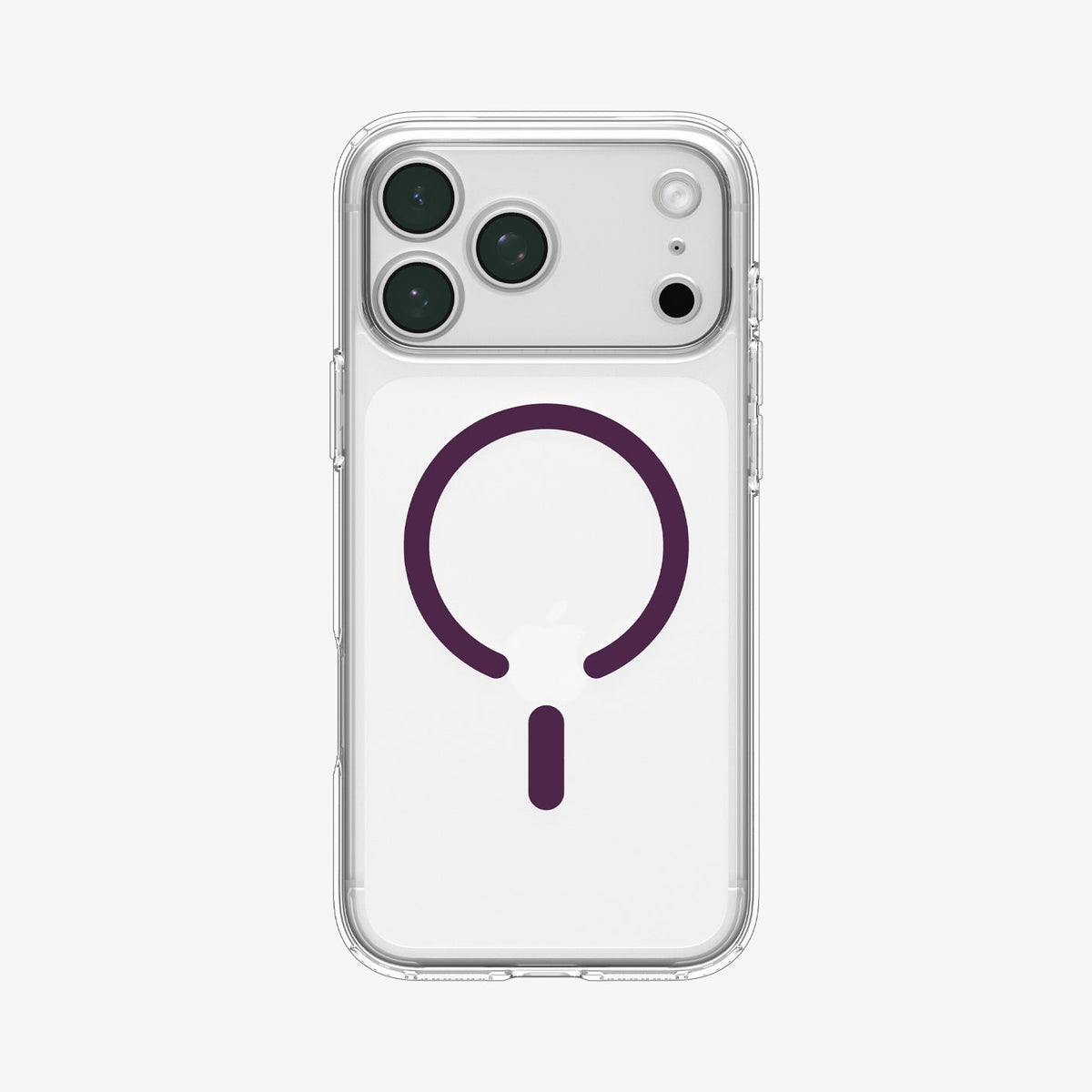 ACS12335 - iPhone 18 Pro / iPhone 17 Pro Ultra Hybrid (MagFit) in Clear Dark Cherry showing the back