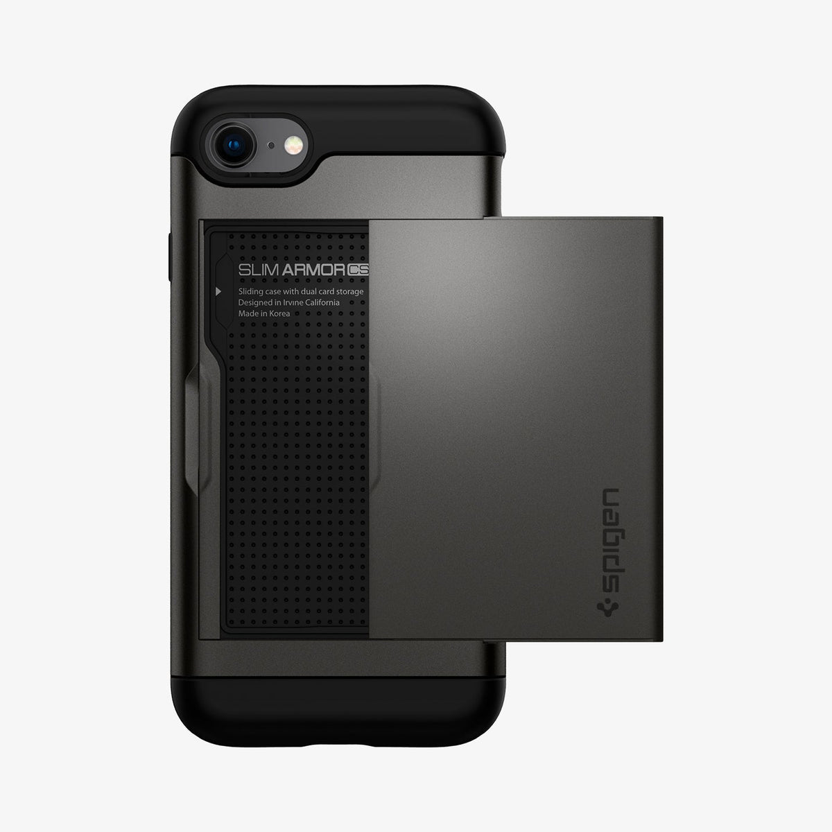 042CS20453 - iPhone SE Slim Armor CS case in gunmetal showing the back