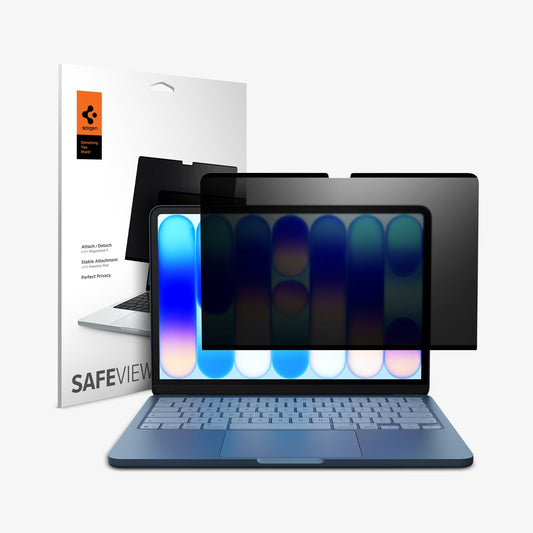 AFL11670 - MacBook Neo Series - Safe View in Privacy showing the entire package with a screen protector