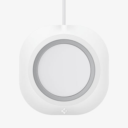 AMP03709 - MagFit in white showing the top view with magsafe charger inserted