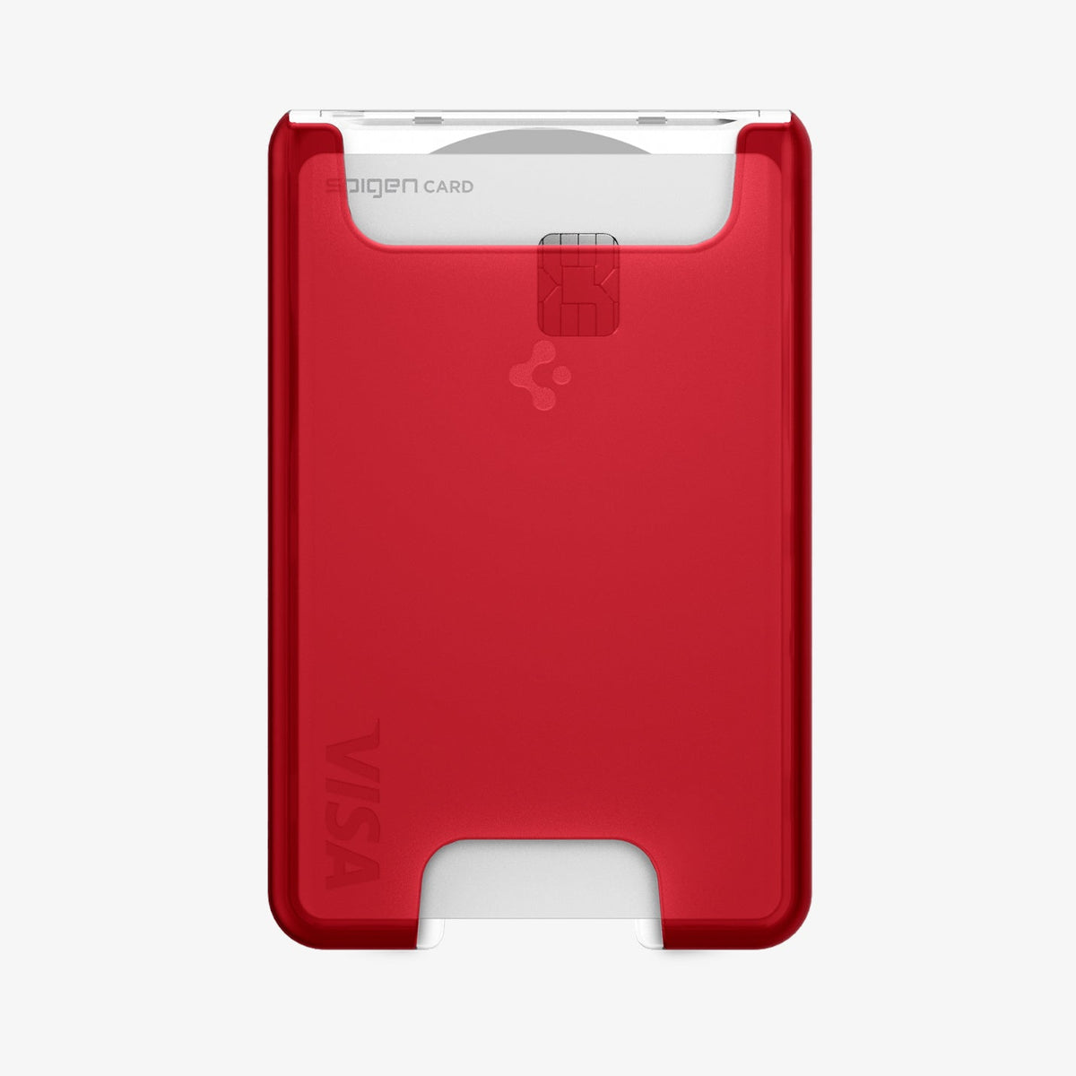 AFA07399 - MagSafe Card Holder Classic C1 (MagFit) in Ruby showing the front with card inserted