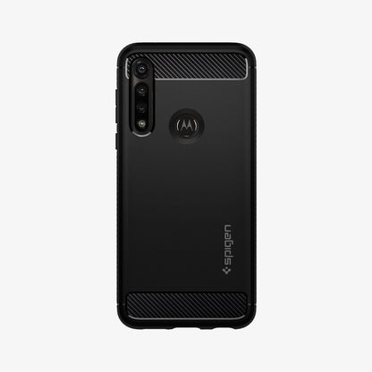 ACS01231 - Moto G Power Case Rugged Armor in black showing the back