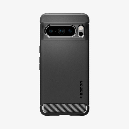ACS06314 - Pixel 8 Pro Case Rugged Armor in matte black showing the back