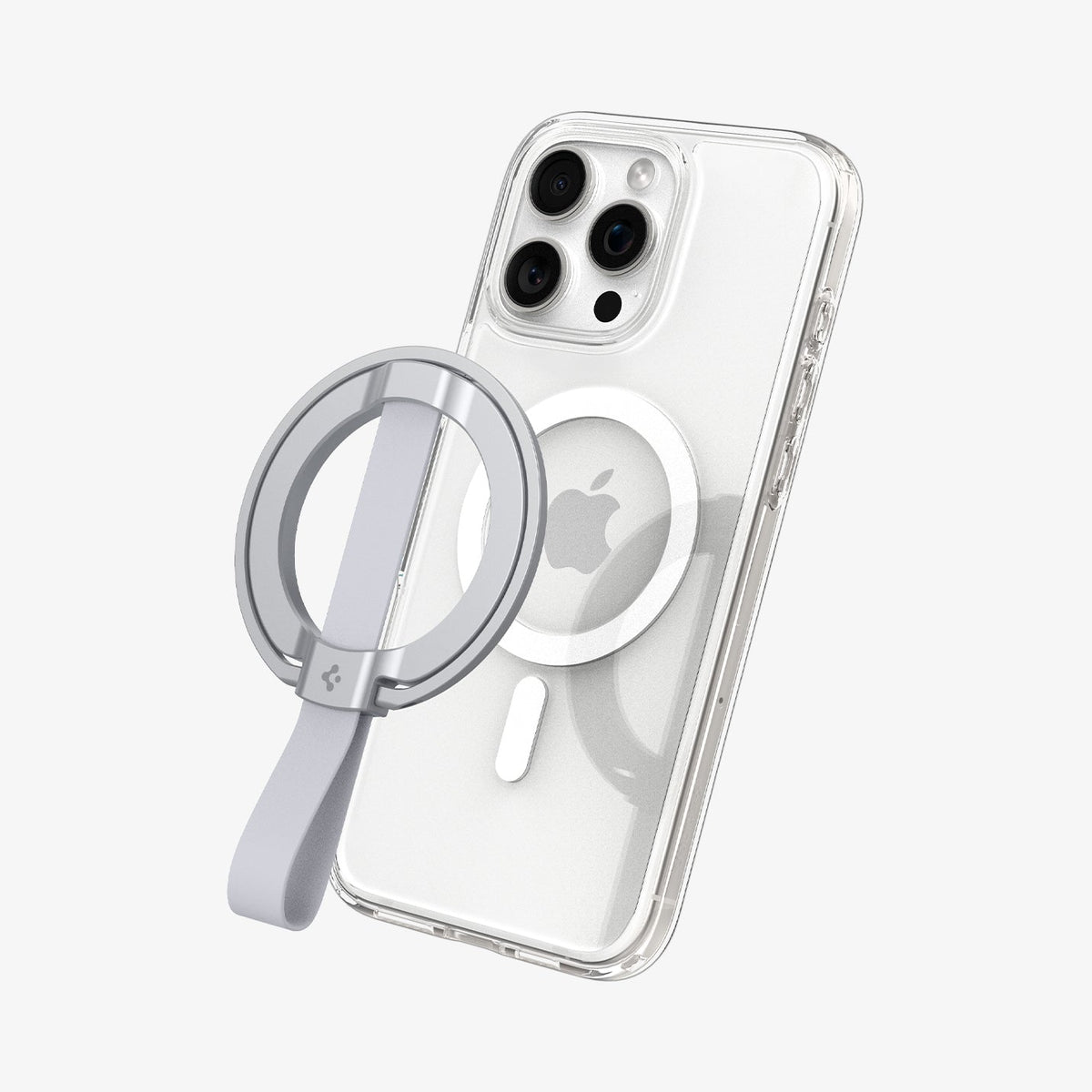 AMP10193 - O-Mag Magnetic Phone Holder (MagFit) | OM103 in Silver showing the front hovering above the device