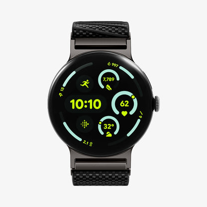 AMP11420 - Pixel Watch 4 41mm Lite Fit X Watch Band in black showing the front