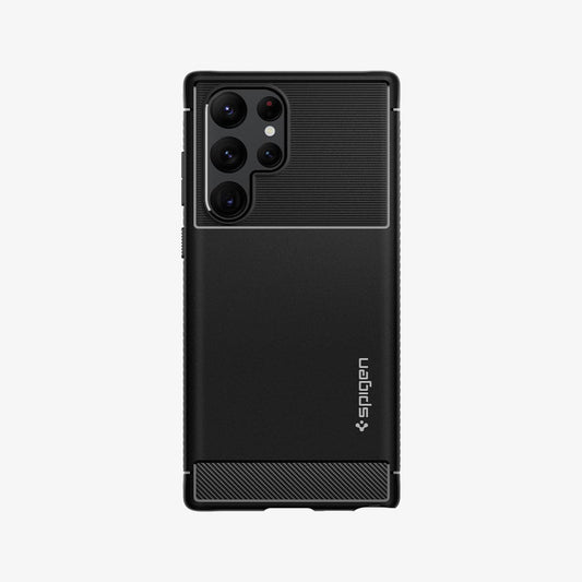 ACS03914 - Galaxy S22 Ultra 5G Case Rugged Armor in black showing the back