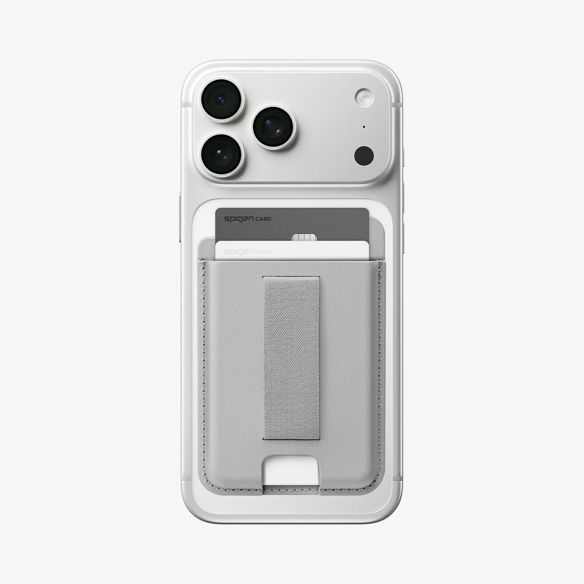 AFA10803 - MagSafe SleekBand Card Holder | 3 Cards (MagFit) in Urban Gray showing front with card in the product
