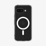 ACS09043 - Pixel 9a Case Ultra Hybrid Metal Ring (MagFit) in Clear White showing the back